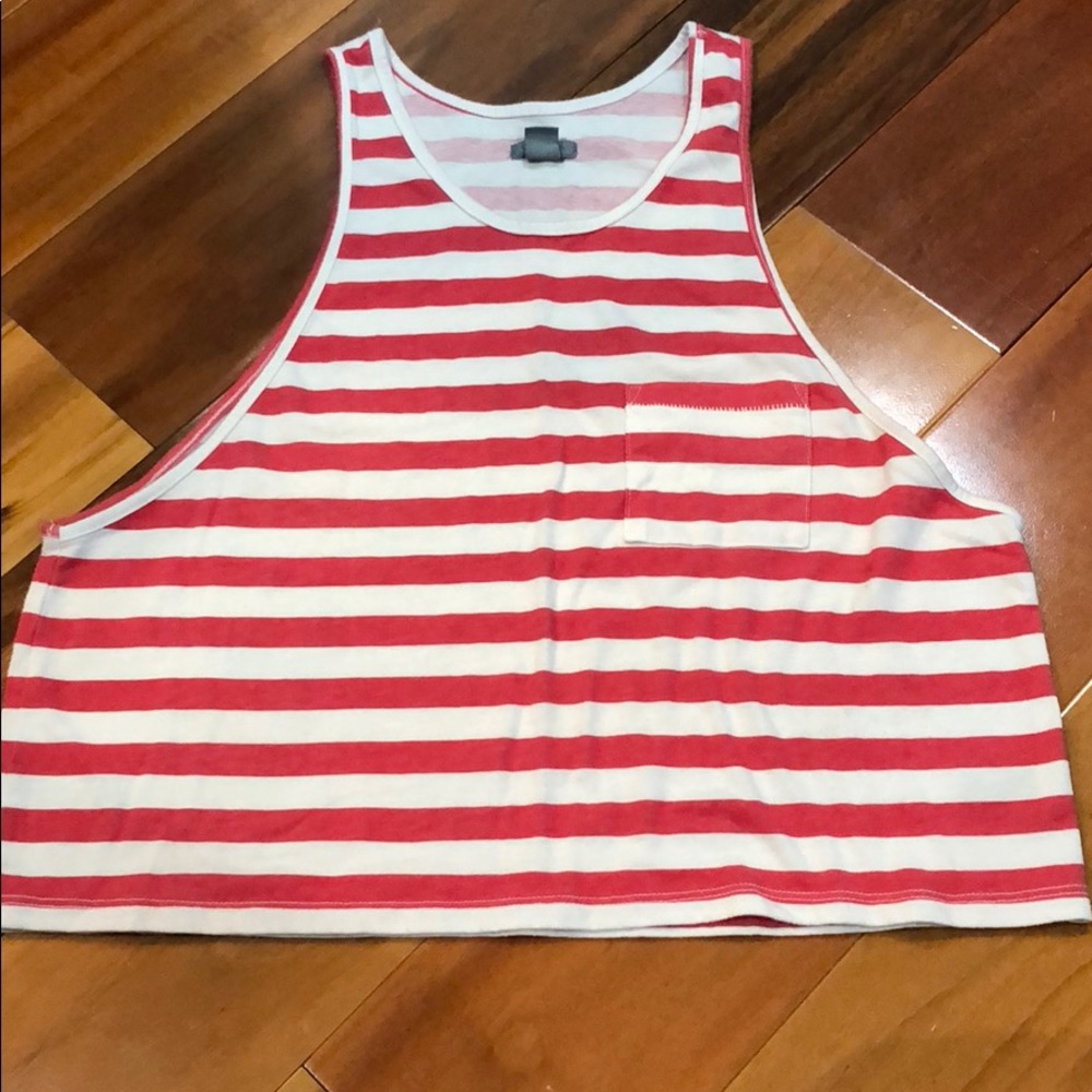 Red and white tank top